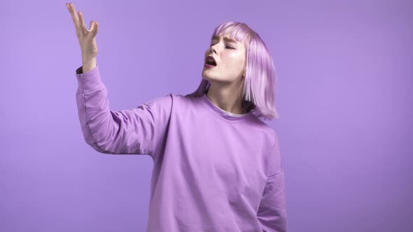 Unusual Woman Making Delicious Perfect Gesture