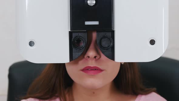 Young Woman at Eye Clinic