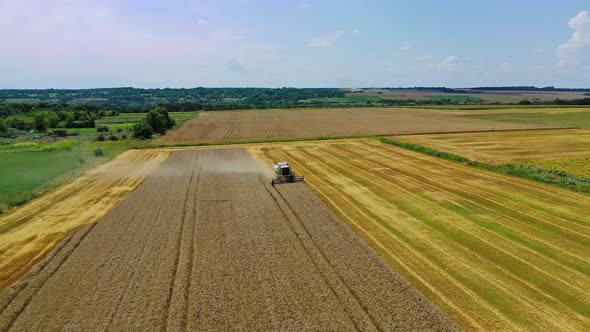 Harvester Machine Working in Field