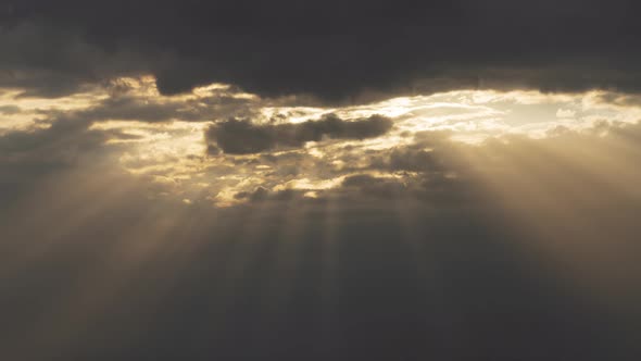 Gloomy Sky And Light Beams