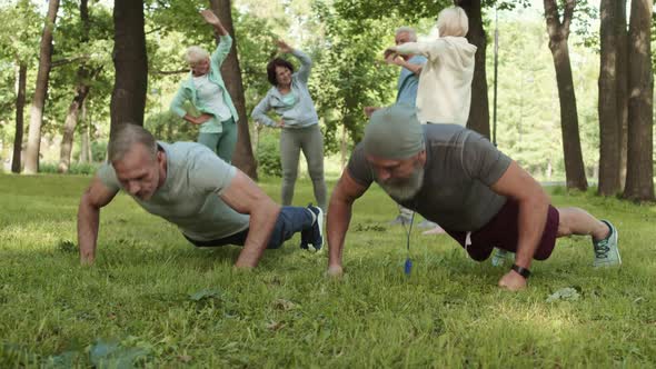 Seniors Having Outdoor Training