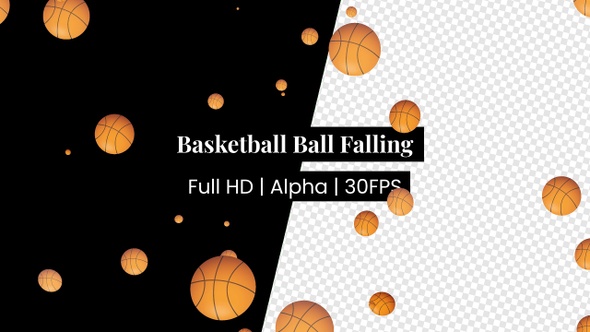 Basket Ball Falling with Alpha