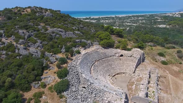 Old Historical Stone Amphitheater of Ancient Civilization City Before Christ