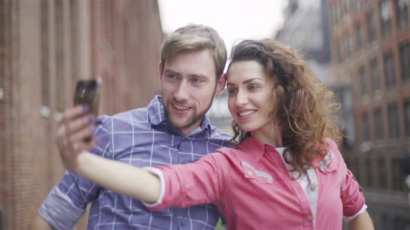 Couple posing for selfie