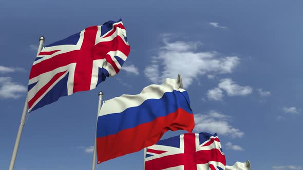 Flags of Russia and the United Kingdom