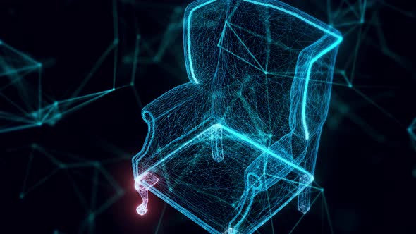 Armchair Hologram Close Up 4k