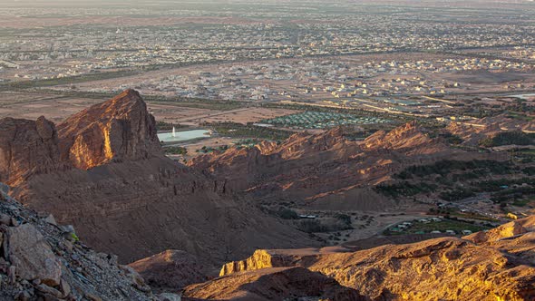 Jebel Hafeet Al Ain Skyline Sunset Timelapse