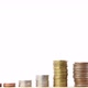Closeup of human hand pick up the coin money that is issued a pile of coins. - VideoHive Item for Sale