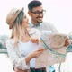 Beautiful Tourist Couple Traveling and Sightseeing Outdoor in City - VideoHive Item for Sale
