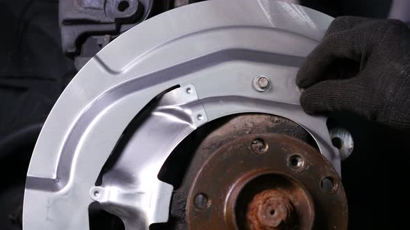 Shiny New Backplate on Car Brake alt