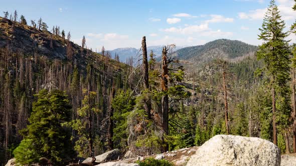 Time laose of the landscape of Kings Canyon National Park