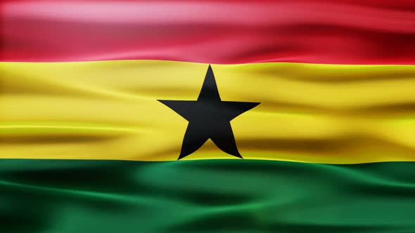 Ghana Flag Waving