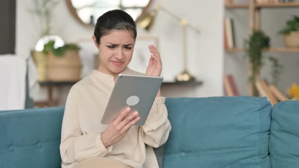 Loss, Indian Woman Reacting To Failure on Sofa 