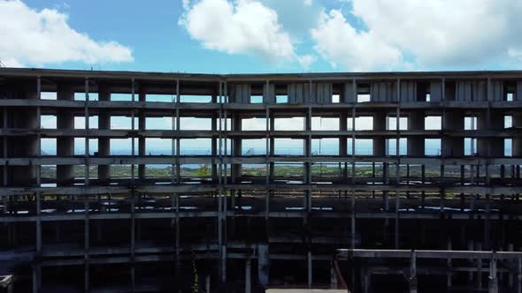 Aerial View of Abandoned Hotel Construction