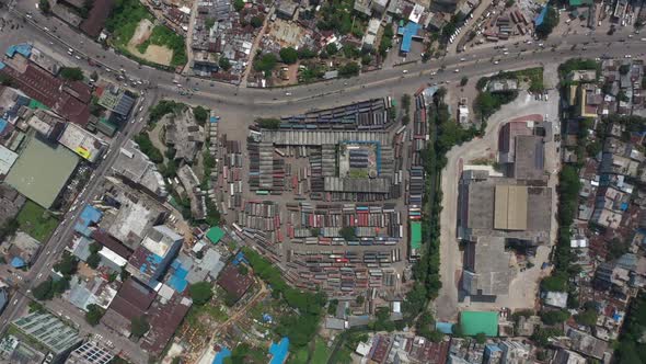 Aerial view of Dhaka City centre, Bangladesh.