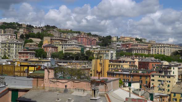 Aerial View of Old Town Genoa.