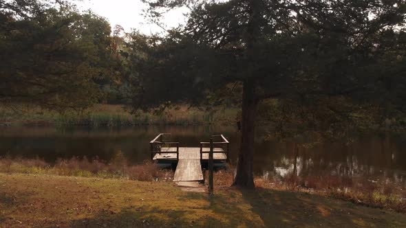 Bizarre mysterious floating boat dock Xenia Illinois America