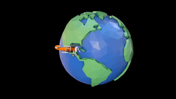 Low Poly Earth and Toy Plane