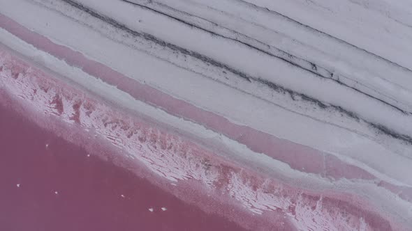 Flying Over a Pink Salt Lake