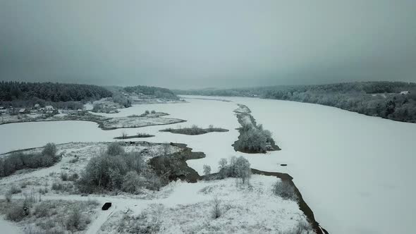 Winter River In The Village Of Verkhovye 17