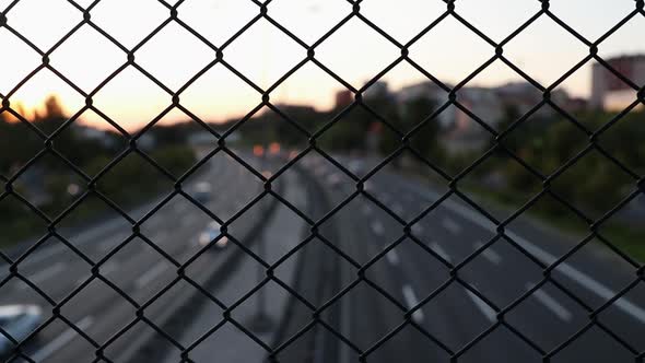 Night Traffic Wire Fence