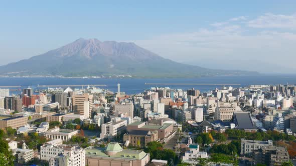 Time lapse of Volcano Sakurajima in Kagoshima