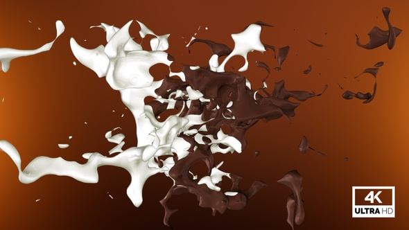 Chocolate & Milk Stream Splash Collision