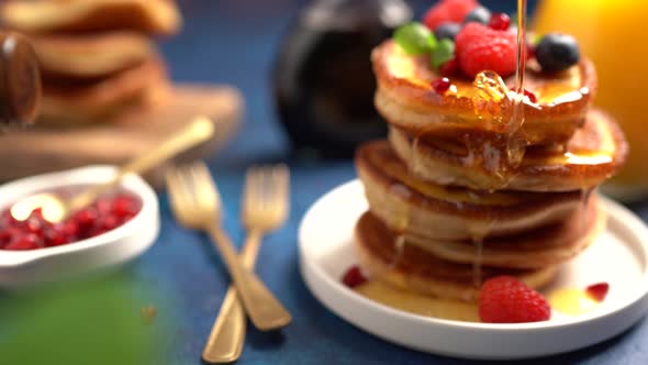 Fresh Homemade Pancakes with Fresh Fruit Toppings.