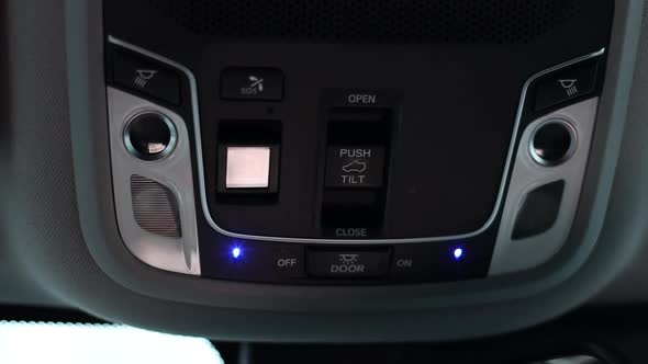 Control Panel for Opening the Sunroof of the Car