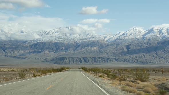 Road Trip to Death Valley Driving Auto in California USA