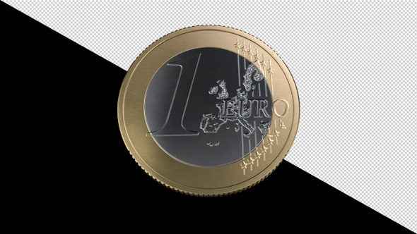 1 Euro Turns Vertically (Alpha Channel)