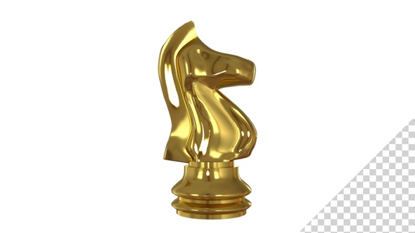 Golden Chess Pieces Knight