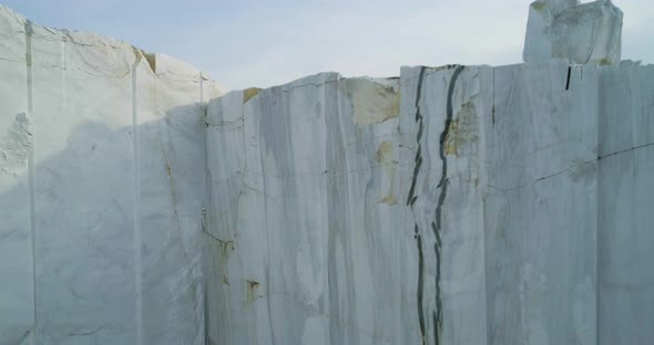 Marble Quarry site Huge Marble Blocks Drone Footage