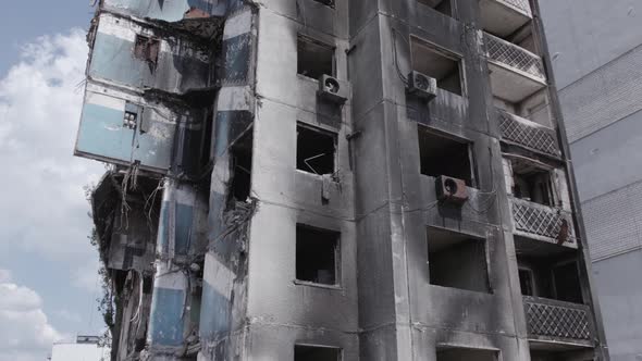 Residential Building Destroyed By the War in Ukraine