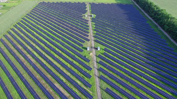 Ecology Solar Power Station Panels in the Fields Green Energy