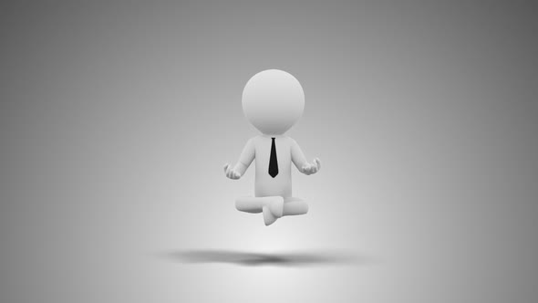 3D Man Meditatng Loop with Alpha alt