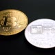 Golden and Silver Bitcoin Coins on Black - VideoHive Item for Sale