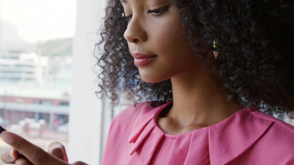 Young woman working in a creative office