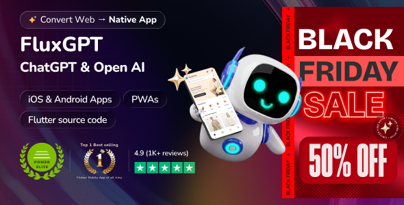 FluxGPT - Powerful ChatGPT, OpenAI Writing Assistant & Image Generator - Flutter Full App