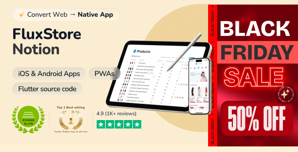 FluxStore Notion - Serverless Flutter App for Notion