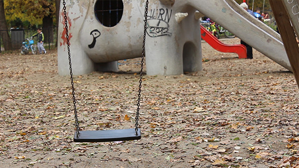 Empty Swing at Playground