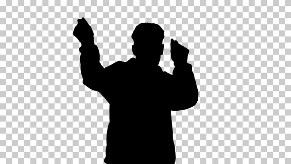 Silhouette  man receiving , Alpha Channel alt