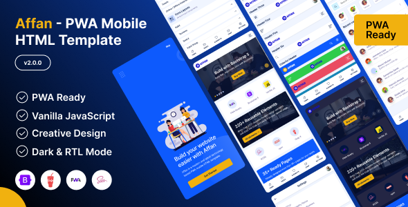 Affan - PWA Mobile HTML Template