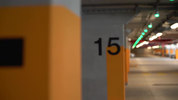 Numbers in Modern Underground Car Parking 4K