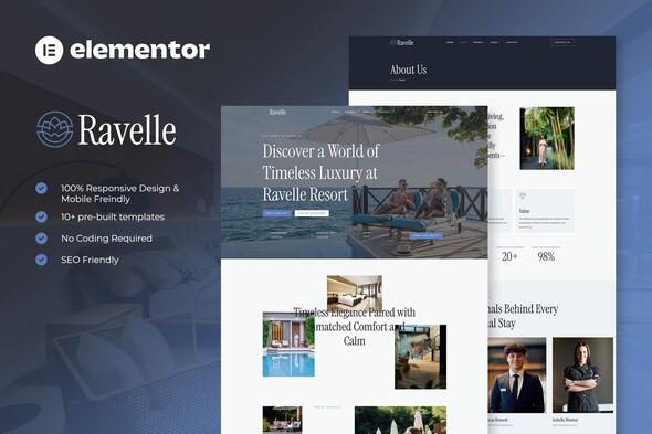 Ravelle - Luxury Hotel & Resort Elementor Template Kit