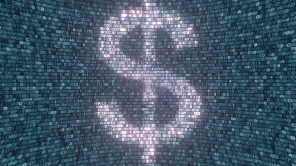 Glowing Dollar Symbol Made with Computer Symbols