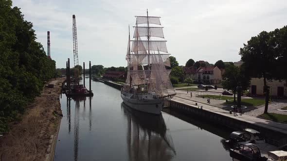 Pirate ship on the river