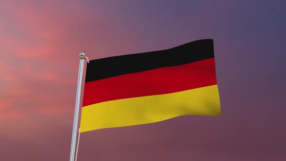 Flag Of Germany Waving