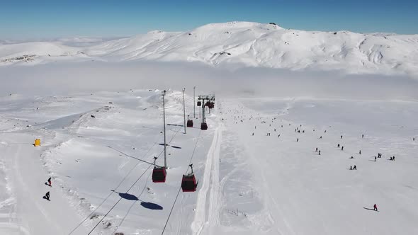 Snow Covered Slope of Erciyes Ski Resort