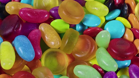 Delicious Jelly Beans Rotating Candy Close Up